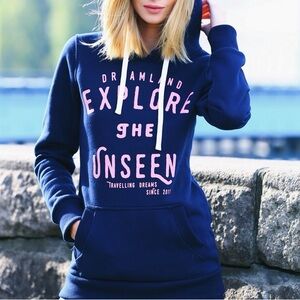 Navy hoodie sweatshirt Dreamland, size XS/S